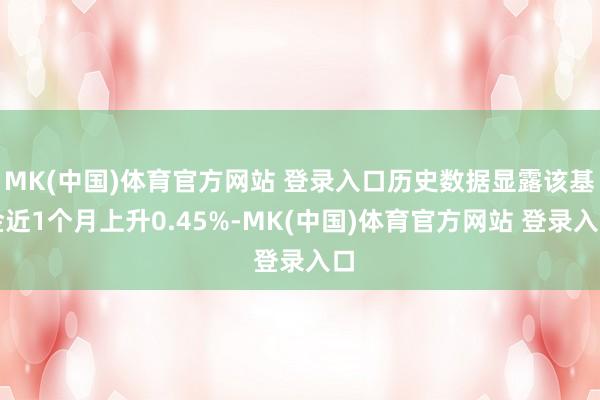 MK(中国)体育官方网站 登录入口历史数据显露该基金近1个月上升0.45%-MK(中国)体育官方网站 登录入口