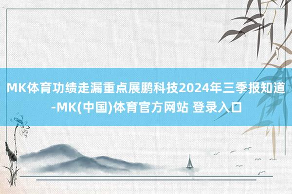 MK体育功绩走漏重点展鹏科技2024年三季报知道-MK(中国)体育官方网站 登录入口