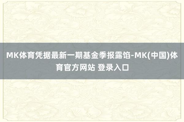 MK体育凭据最新一期基金季报露馅-MK(中国)体育官方网站 登录入口