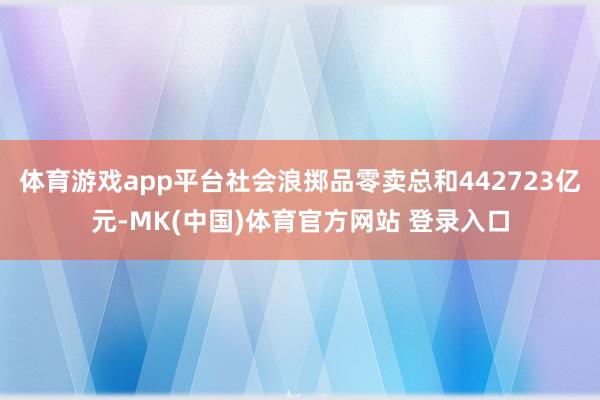 体育游戏app平台社会浪掷品零卖总和442723亿元-MK(中国)体育官方网站 登录入口