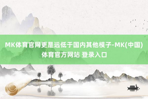 MK体育官网更是远低于国内其他模子-MK(中国)体育官方网站 登录入口