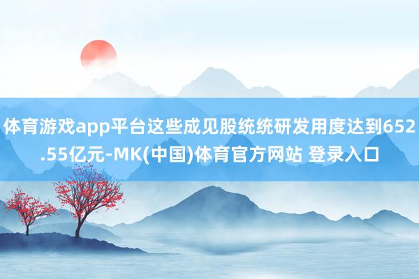 体育游戏app平台这些成见股统统研发用度达到652.55亿元-MK(中国)体育官方网站 登录入口